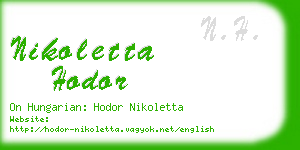 nikoletta hodor business card